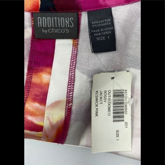 Additions By Chico's Women's Outbloomed Bossy Jacket Keswick Pink Size 1 (Small) - Picture 6 of 7